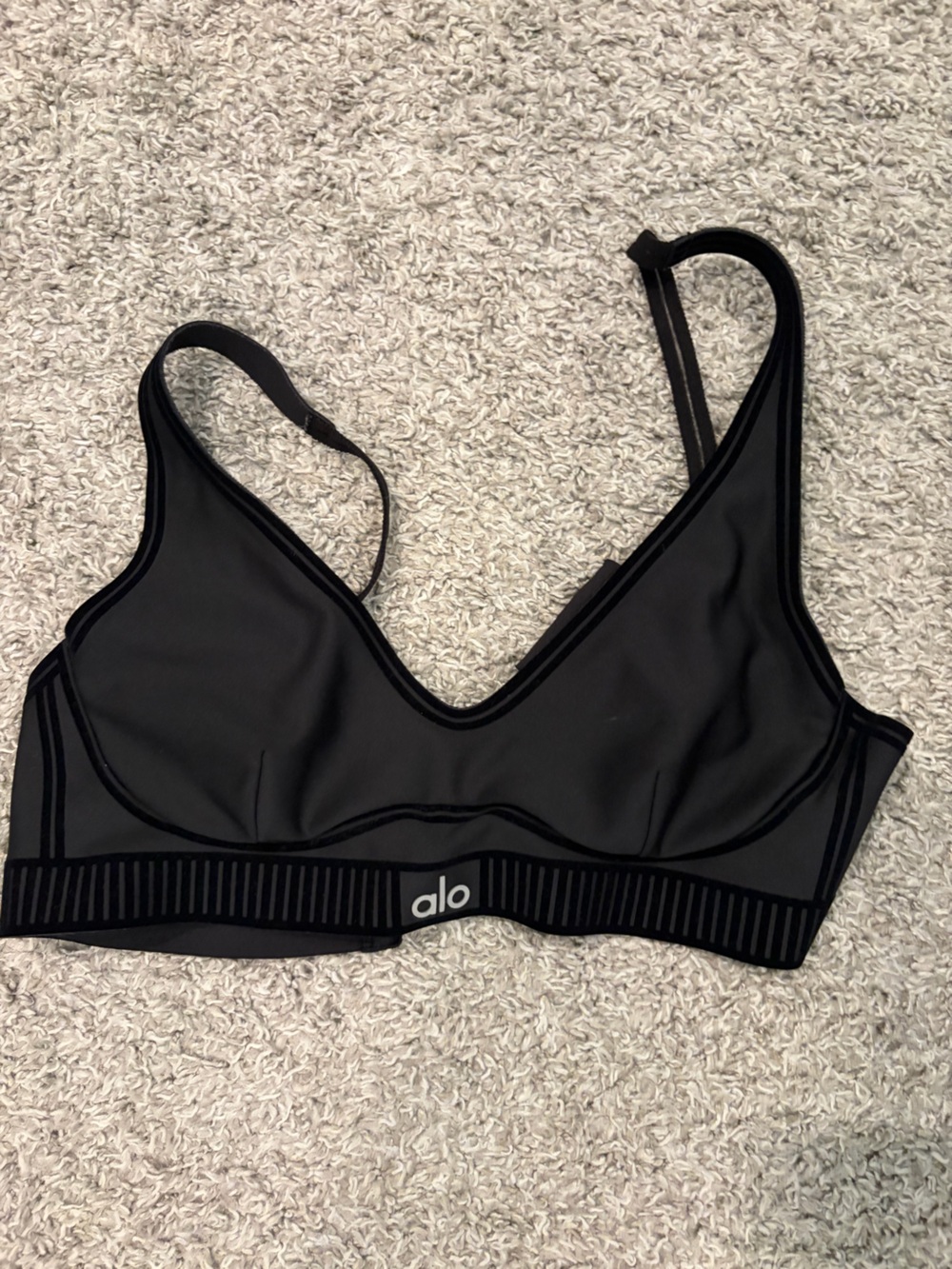 ALO Yoga Black Seamless Bikini Top